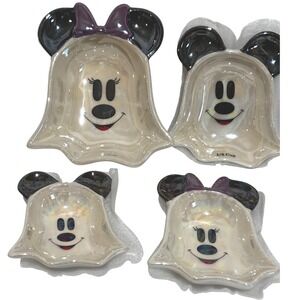 New Disney Mickey & Minnie Mouse‎ Ghost Iridescent Measuring Cup Set 4pc Collect